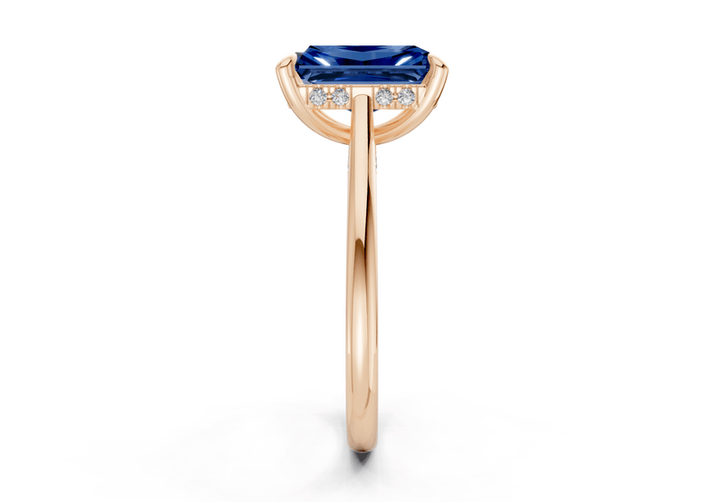 Piper Sapphire Gemstone Solitaire Radiant Cut 2mm Engagement Ring - Ring Premier