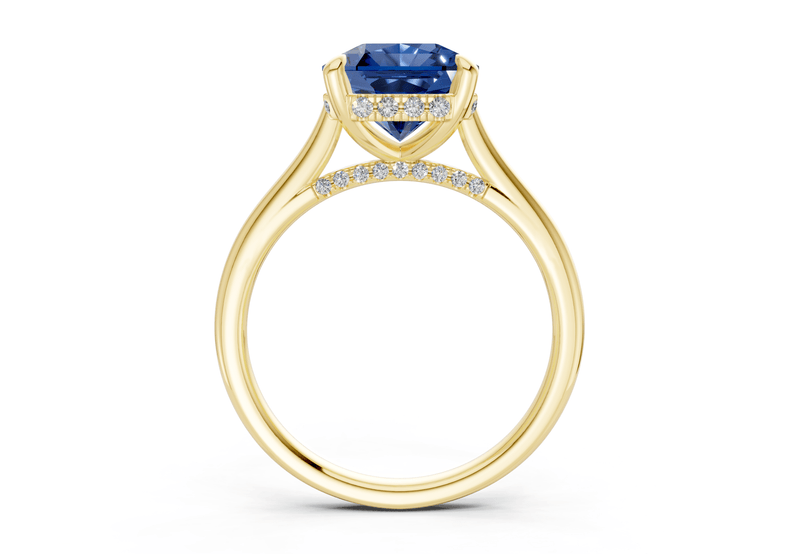 Piper Sapphire Gemstone Solitaire Radiant Squareuare Cut 1.8mm Engagement Ring