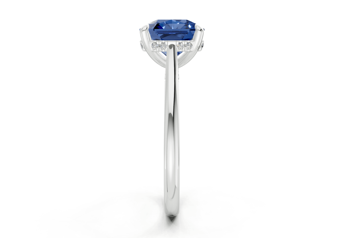 Piper Sapphire Gemstone Solitaire Radiant Squareuare Cut 1.8mm Engagement Ring