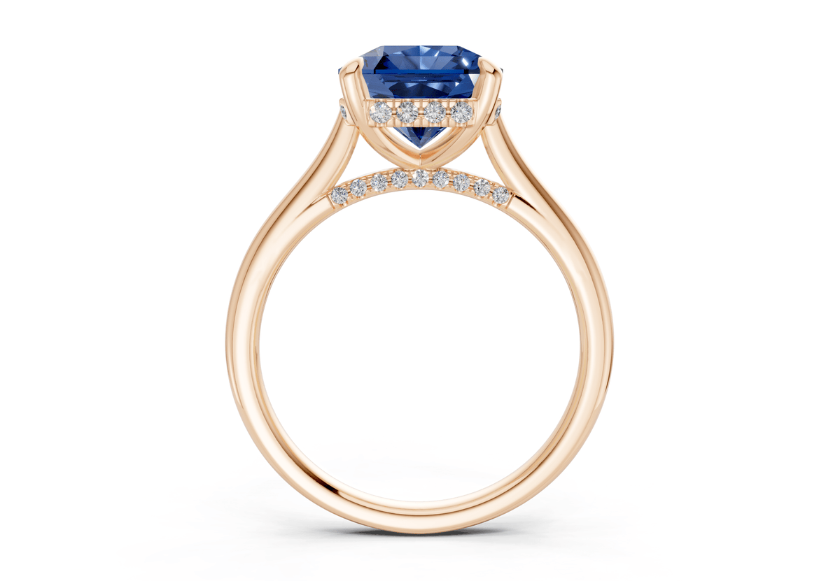 Piper Sapphire Gemstone Solitaire Radiant Squareuare Cut 2.3mm Engagement Ring
