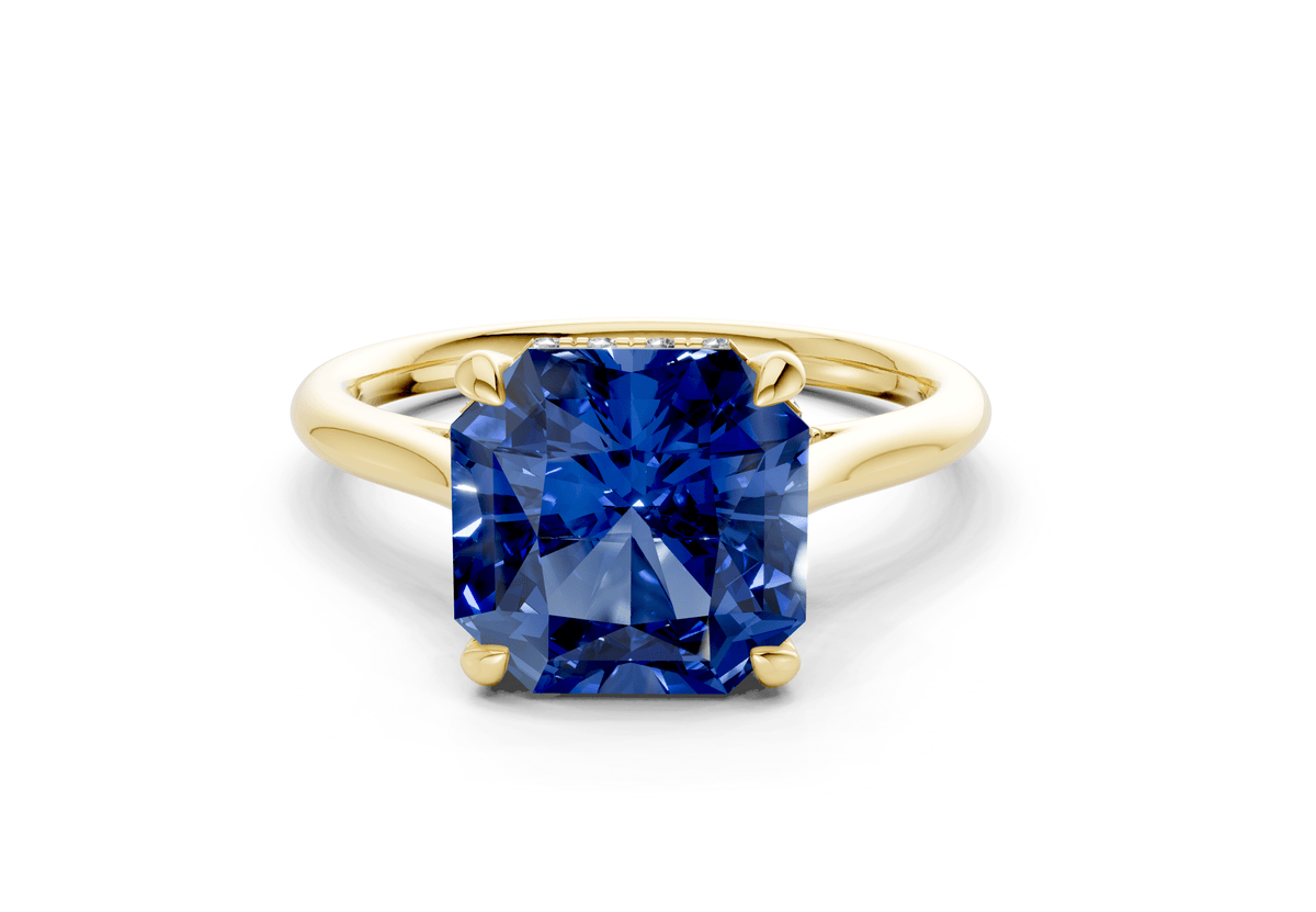 Piper Sapphire Gemstone Solitaire Radiant Squareuare Cut 2.3mm Engagement Ring