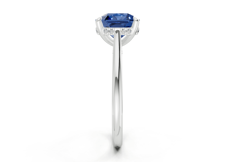 Piper Sapphire Gemstone Solitaire Radiant Squareuare Cut 2mm Engagement Ring - Ring Premier