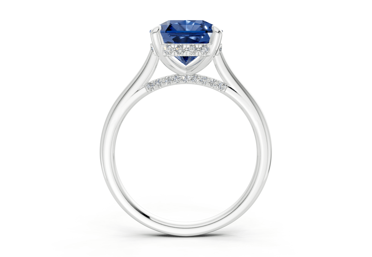 Piper Sapphire Gemstone Solitaire Radiant Squareuare Cut 2mm Engagement Ring