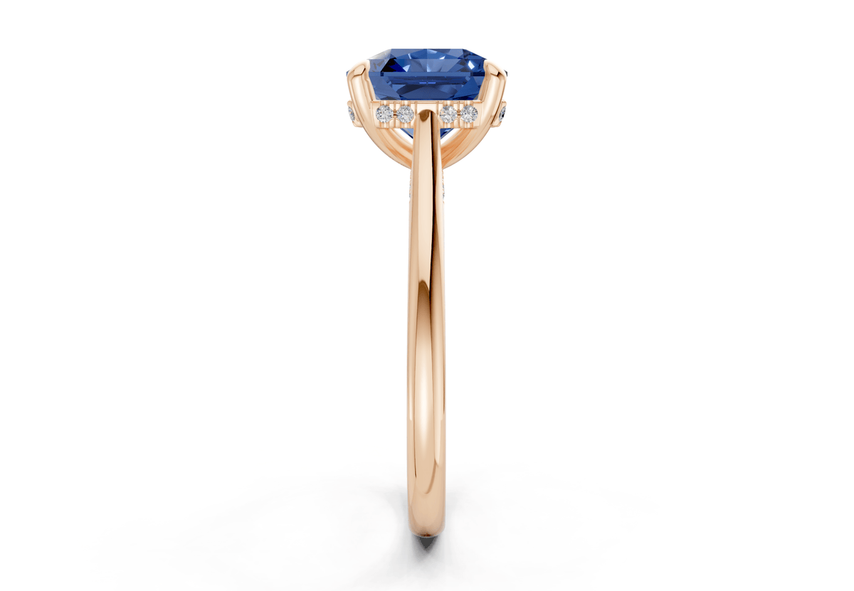 Piper Sapphire Gemstone Solitaire Radiant Squareuare Cut 2mm Engagement Ring