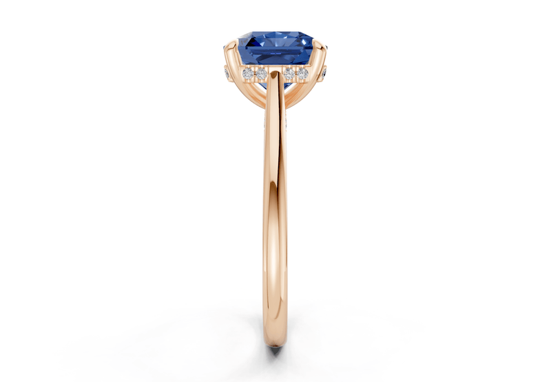 Piper Sapphire Gemstone Solitaire Radiant Squareuare Cut 2mm Engagement Ring - Ring Premier