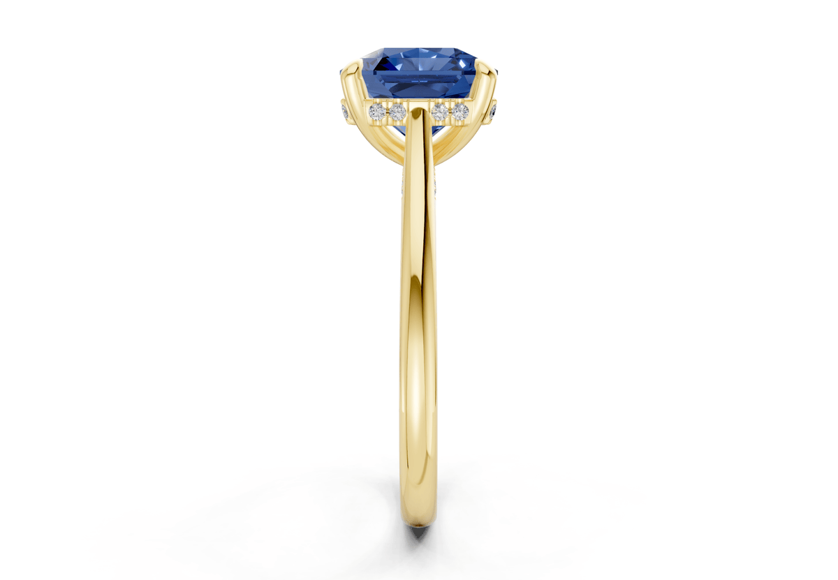 Piper Sapphire Gemstone Solitaire Radiant Squareuare Cut 2mm Engagement Ring