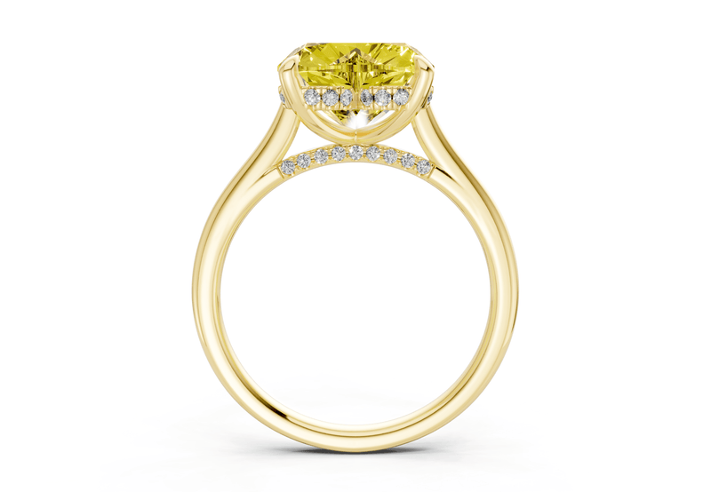 Piper Yellow Diamond Solitaire Heart Cut 2.3mm Engagement Ring