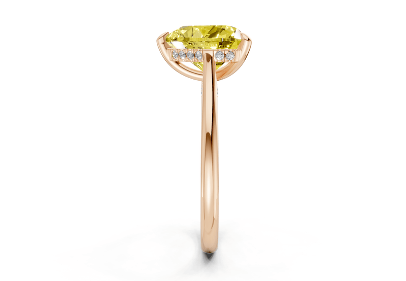 Piper Yellow Diamond Solitaire Heart Cut 2.3mm Engagement Ring - Ring Premier