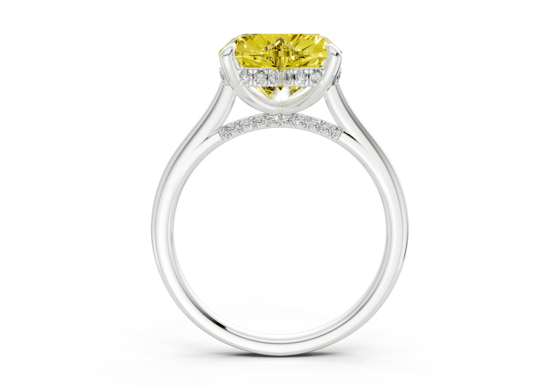 Piper Yellow Diamond Solitaire Heart Cut 2.3mm Engagement Ring - Ring Premier