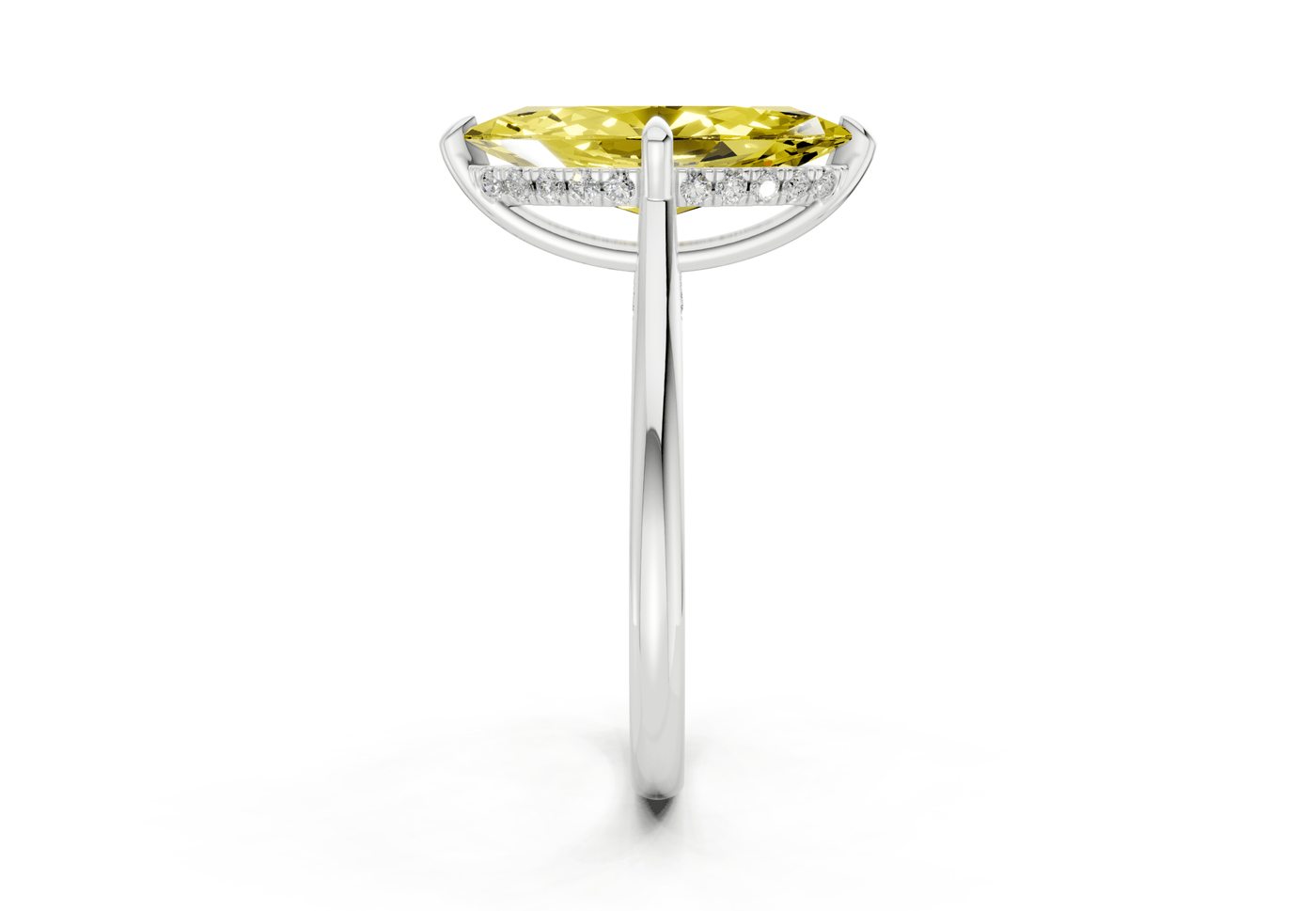 Piper Yellow Diamond Solitaire Marquise Cut 1.8mm Engagement Ring