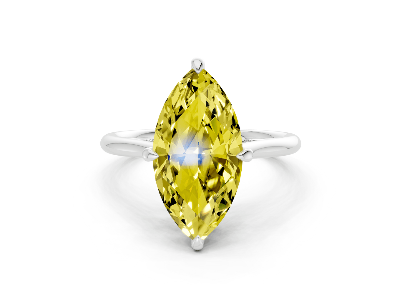 Piper Yellow Diamond Solitaire Marquise Cut 1.8mm Engagement Ring