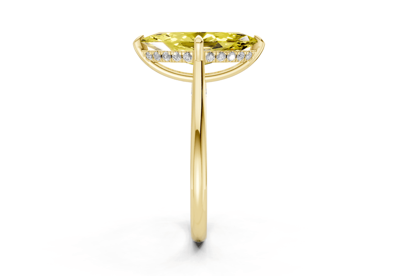 Piper Yellow Diamond Solitaire Marquise Cut 2mm Engagement Ring - Ring Premier