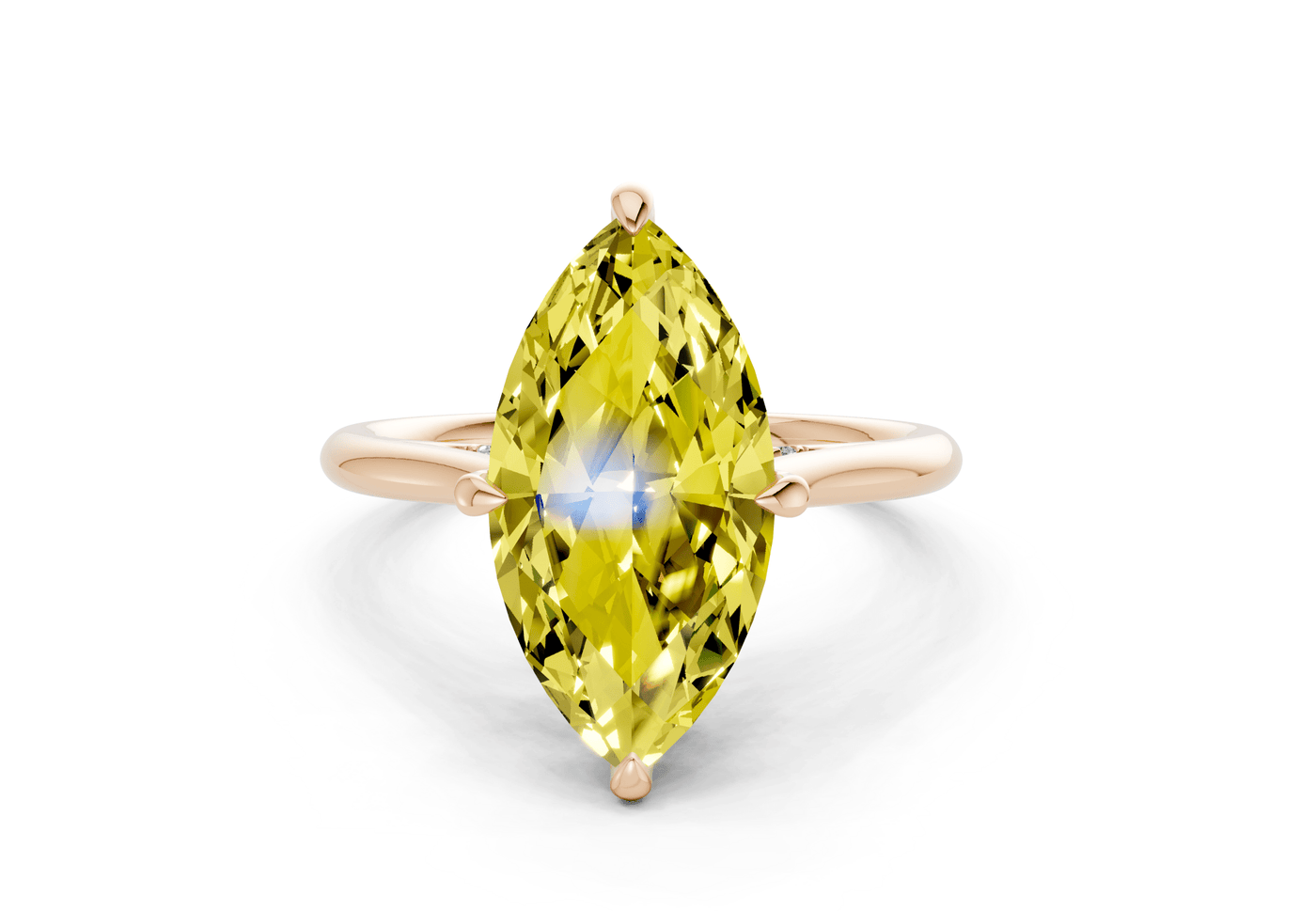 Piper Yellow Diamond Solitaire Marquise Cut 2mm Engagement Ring