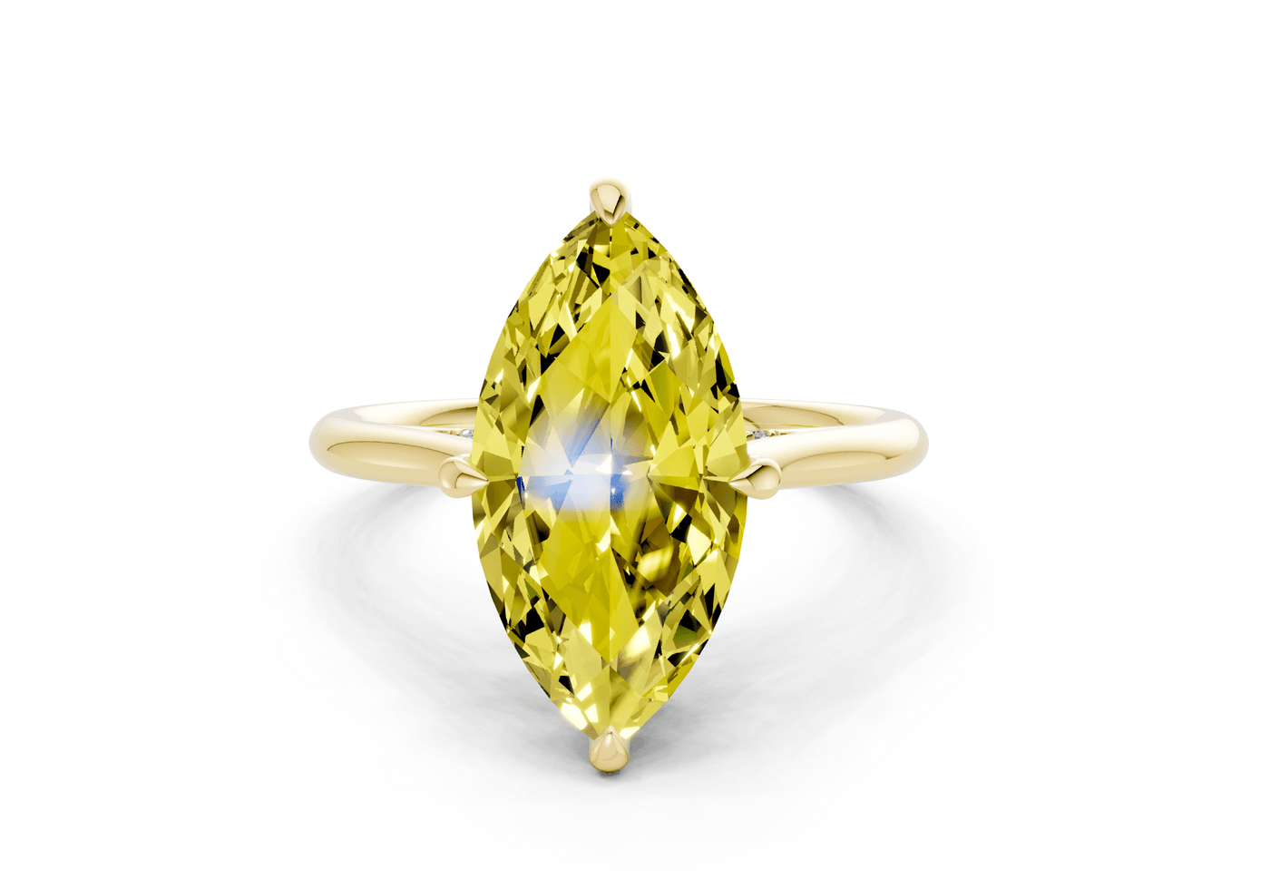 Piper Yellow Diamond Solitaire Marquise Cut 2mm Engagement Ring