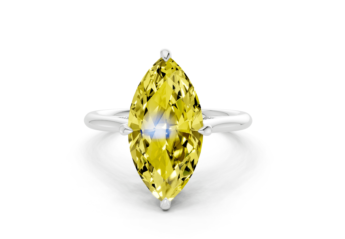 Piper Yellow Diamond Solitaire Marquise Cut 2mm Engagement Ring