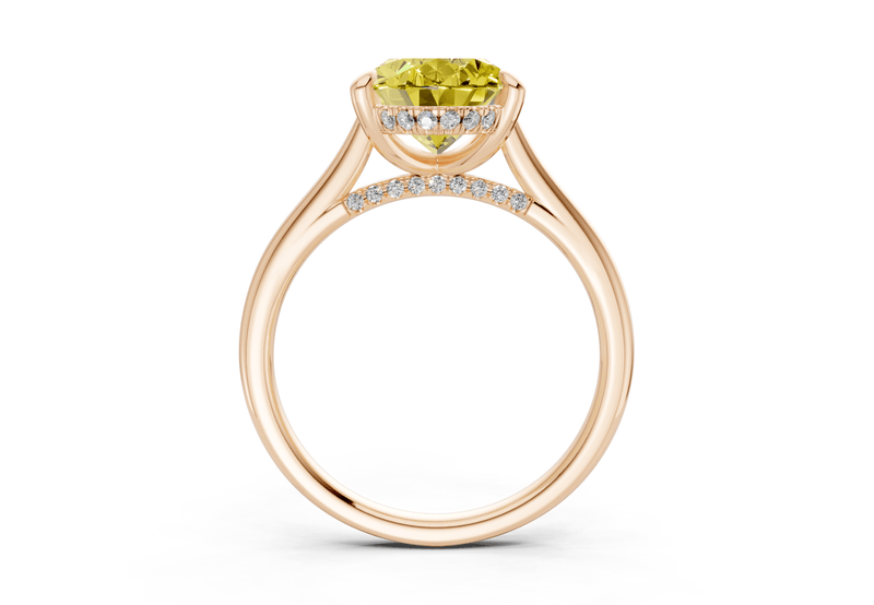 Piper Yellow Diamond Solitaire Oval Cut 2mm Engagement Ring - Ring Premier