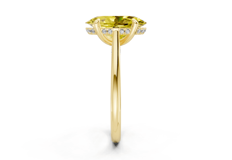 Piper Yellow Diamond Solitaire Oval Cut 2mm Engagement Ring - Ring Premier