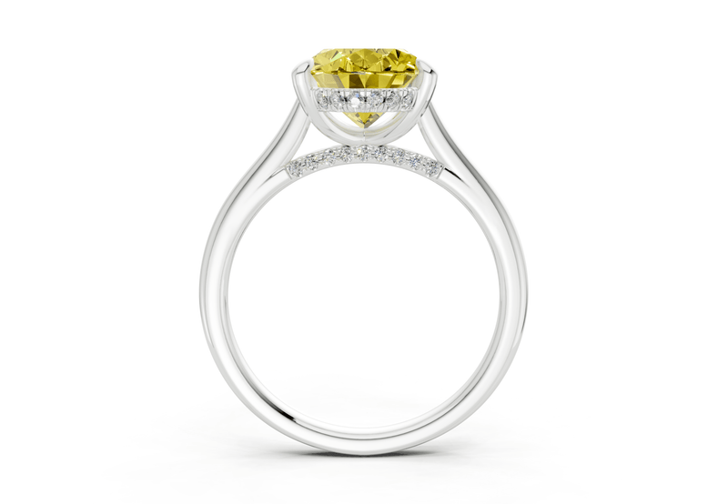 Piper Yellow Diamond Solitaire Oval Cut 2mm Engagement Ring - Ring Premier