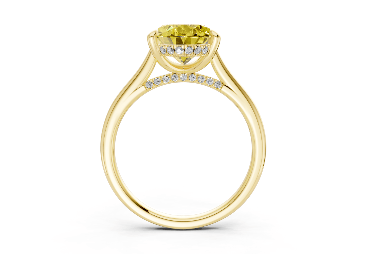 Piper Yellow Diamond Solitaire Oval Cut 2mm Engagement Ring - Ring Premier