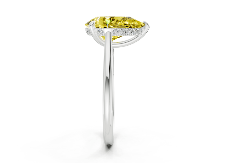 Piper Yellow Diamond Solitaire Pear Cut 2mm Engagement Ring - Ring Premier