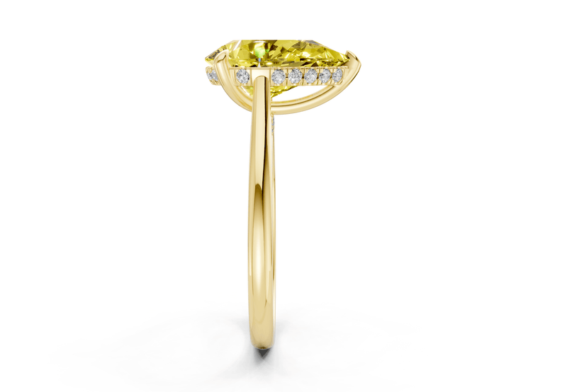 Piper Yellow Diamond Solitaire Pear Cut 2mm Engagement Ring - Ring Premier