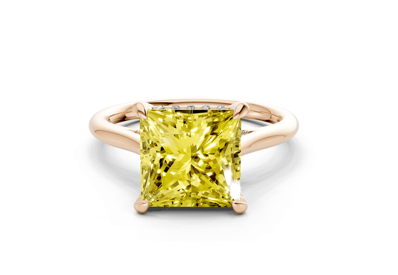 Piper Yellow Diamond Solitaire Princess Cut 1.8mm Engagement Ring - Ring Premier