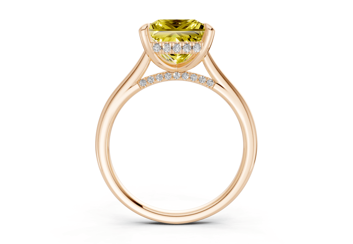 Piper Yellow Diamond Solitaire Princess Cut 1.8mm Engagement Ring