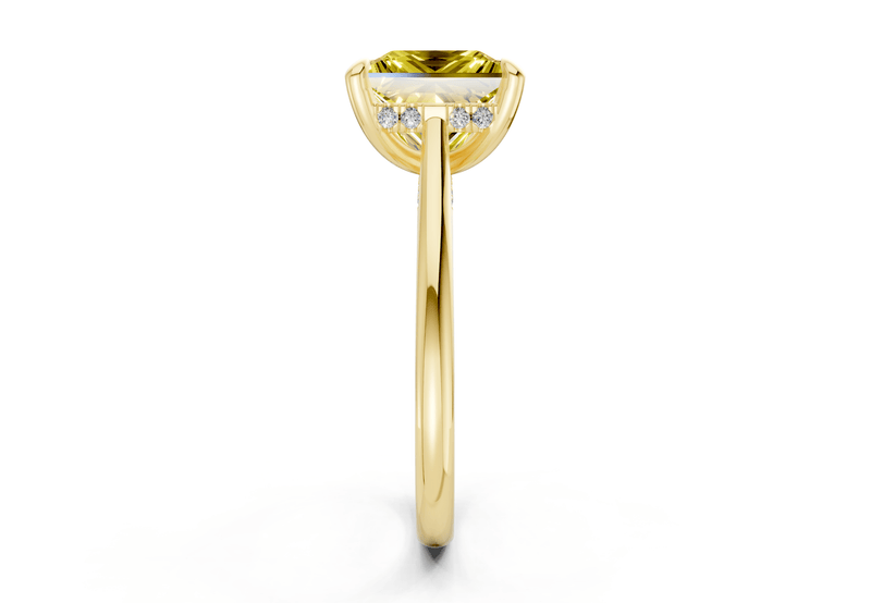 Piper Yellow Diamond Solitaire Princess Cut 2.3mm Engagement Ring - Ring Premier