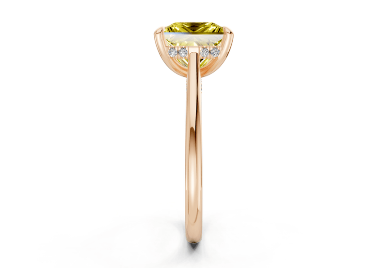 Piper Yellow Diamond Solitaire Princess Cut 2mm Engagement Ring - Ring Premier