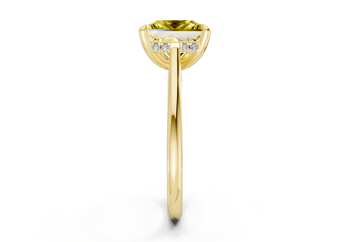 Piper Yellow Diamond Solitaire Princess Cut 2mm Engagement Ring