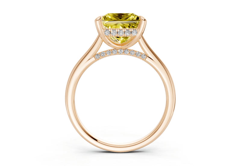 Piper Yellow Diamond Solitaire Princess Cut 2mm Engagement Ring - Ring Premier