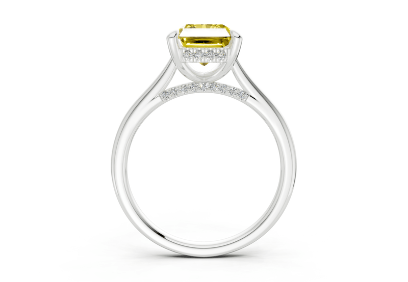 Piper Yellow Diamond Solitaire Radiant Cut 1.8mm Engagement Ring - Ring Premier