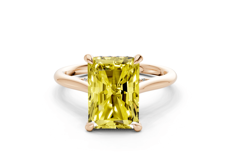 Piper Yellow Diamond Solitaire Radiant Cut 1.8mm Engagement Ring - Ring Premier