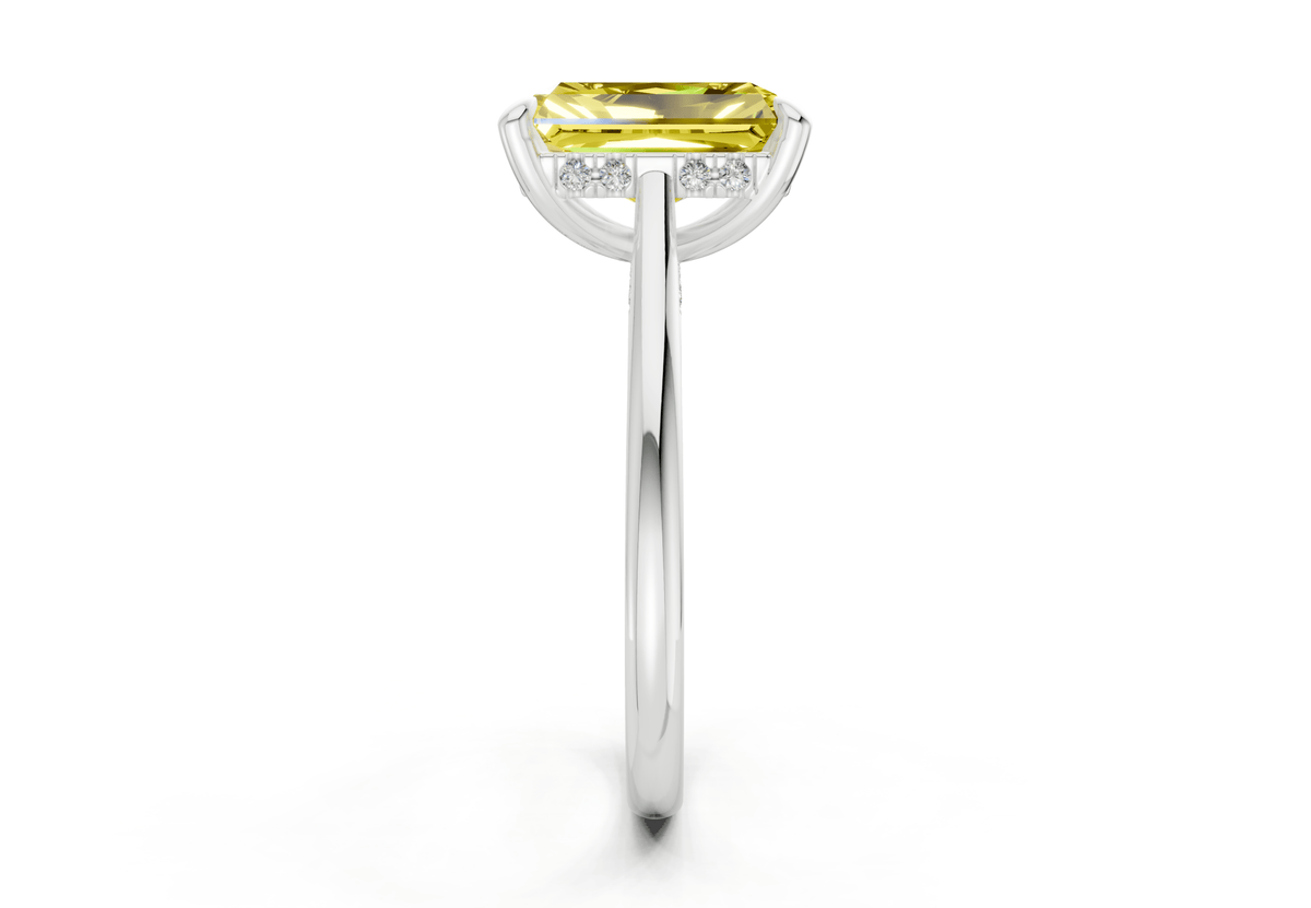 Piper Yellow Diamond Solitaire Radiant Cut 1.8mm Engagement Ring