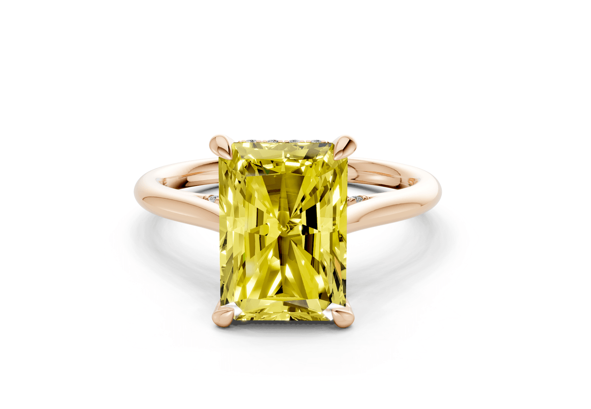 Piper Yellow Diamond Solitaire Radiant Cut 2mm Engagement Ring