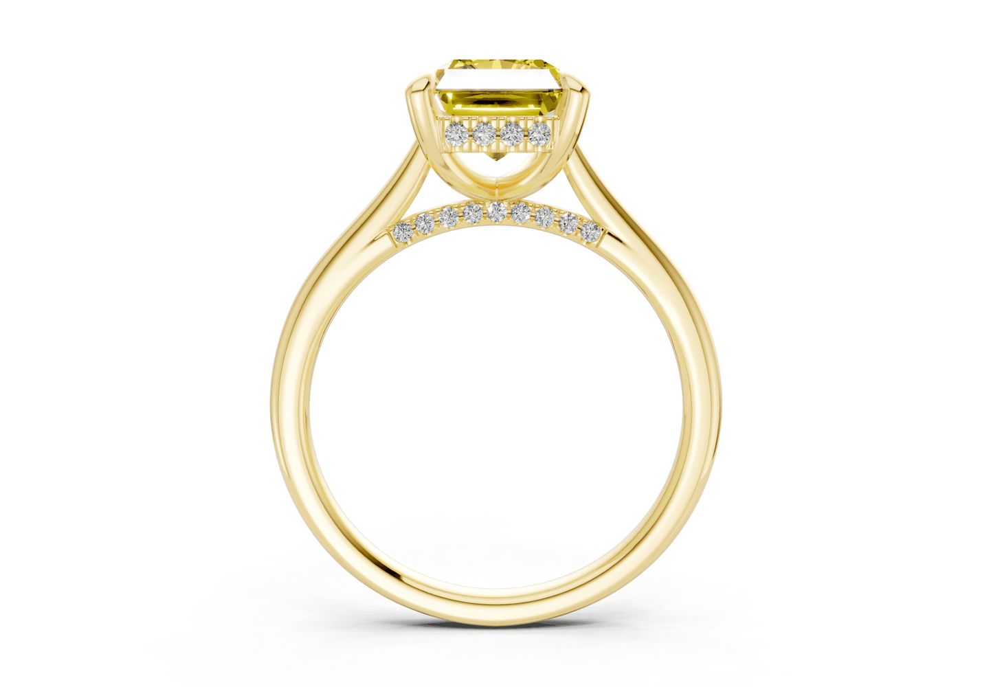 Piper Yellow Diamond Solitaire Radiant Cut 2mm Engagement Ring - Ring Premier