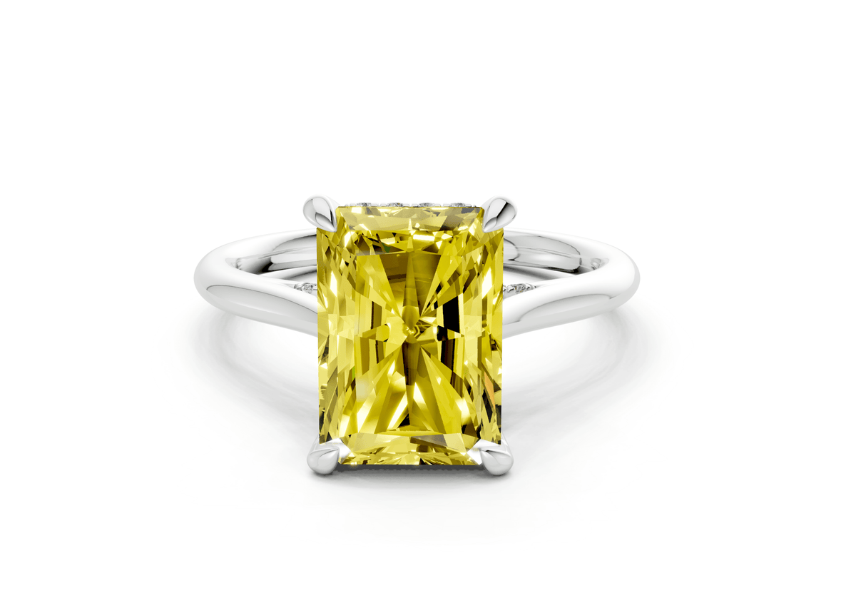 Piper Yellow Diamond Solitaire Radiant Cut 2mm Engagement Ring