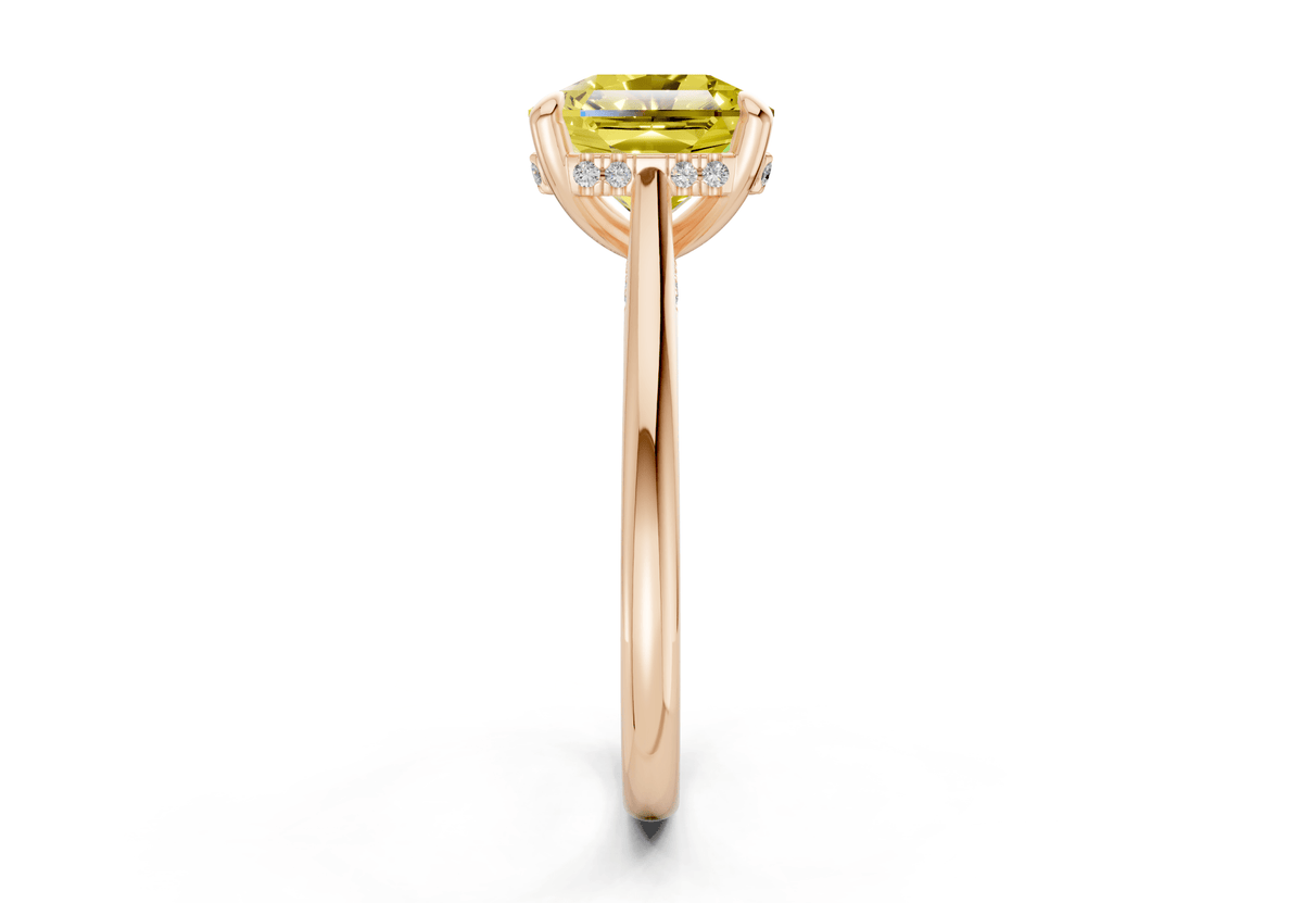 Piper Yellow Diamond Solitaire Radiant Squareuare Cut 2.3mm Engagement Ring