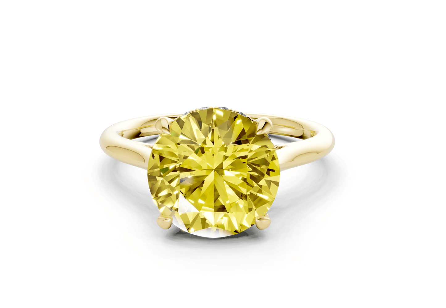 Piper Yellow Diamond Solitaire Round Cut 1.8mm Engagement Ring - Ring Premier
