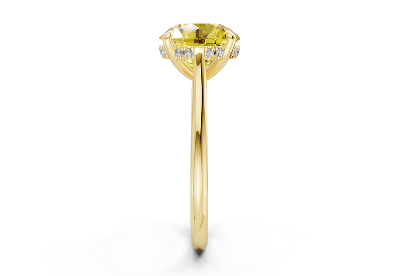 Piper Yellow Diamond Solitaire Round Cut 2mm Engagement Ring - Ring Premier