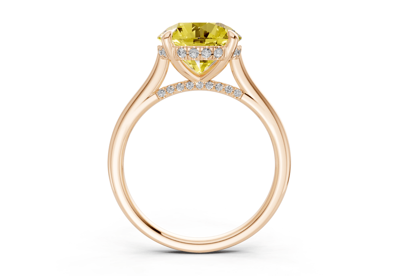 Piper Yellow Diamond Solitaire Round Cut 2mm Engagement Ring - Ring Premier