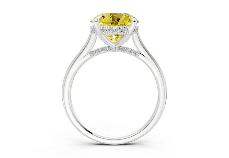 Piper Yellow Diamond Solitaire Round Cut 2mm Engagement Ring - Ring Premier