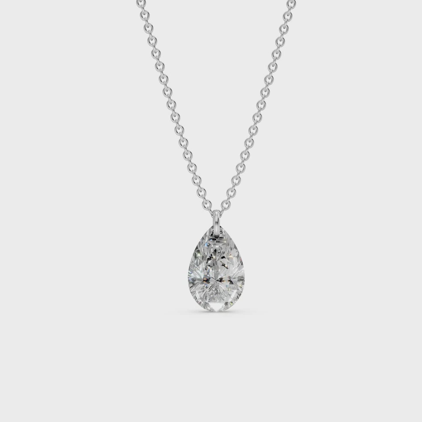 Floating Pear Diamond Necklace