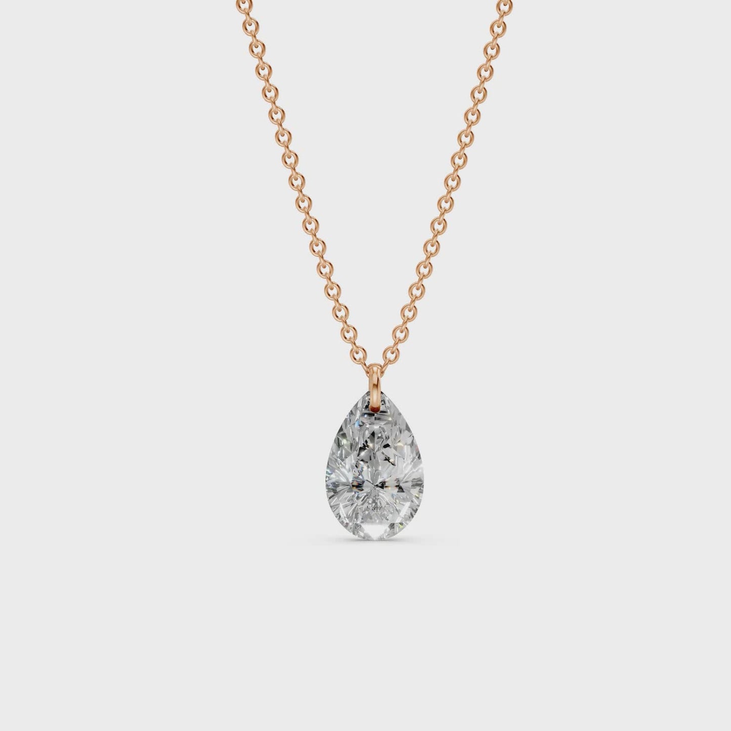 Floating Pear Diamond Necklace