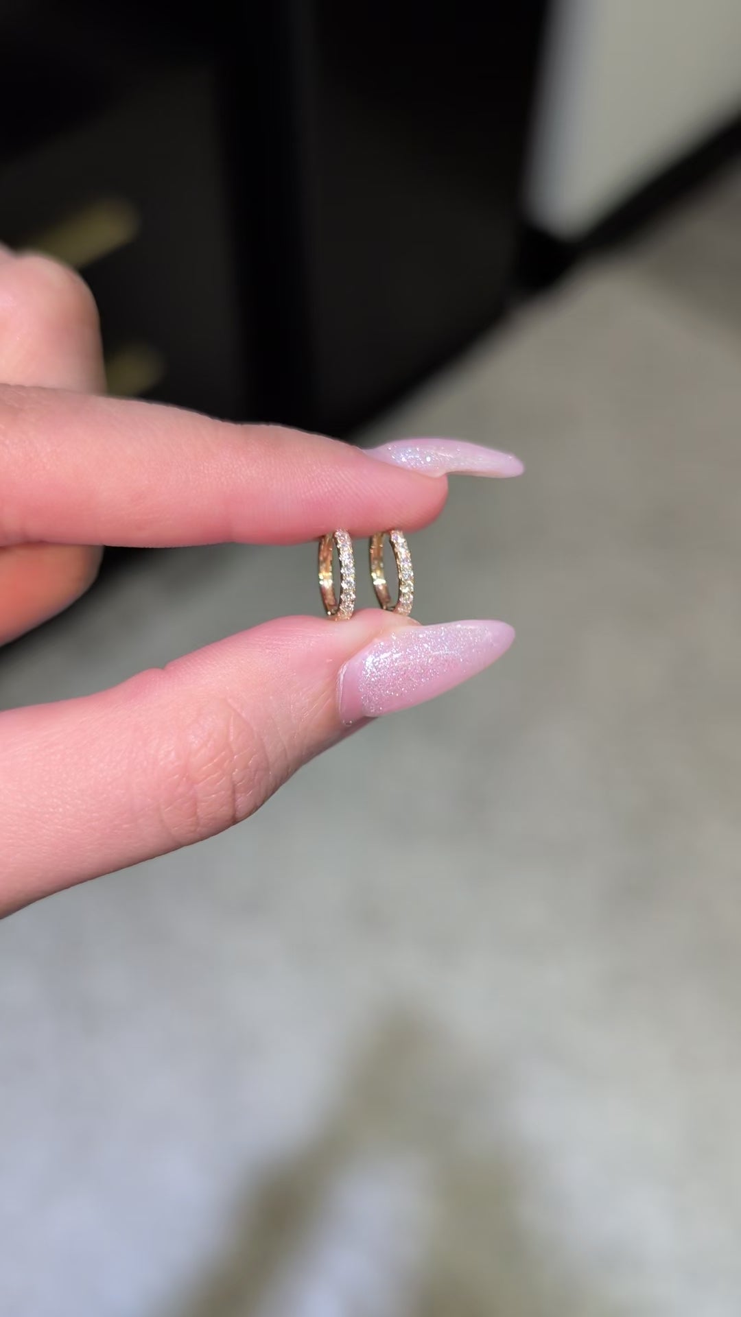 Lisbon Diamond Huggies, 14K Yellow Gold