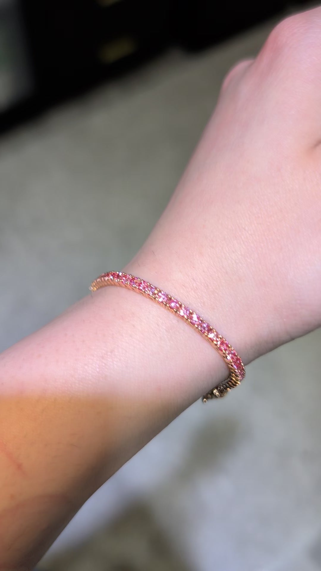 4 Ctw Petite Classic Pink Diamond Tennis Bracelet, 7", 14K Rose Gold