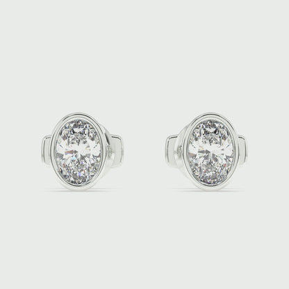 Classic Manhattan Oval Diamond Bezel Studs