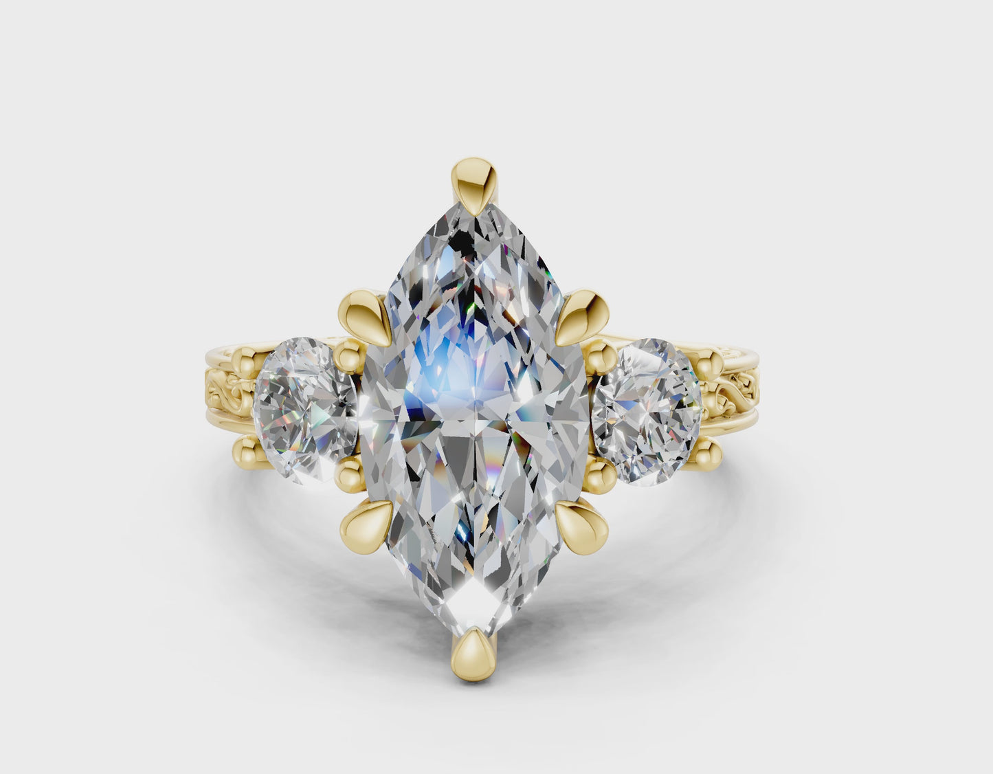 The Aldridge Three Stone Bold Engagement Ring