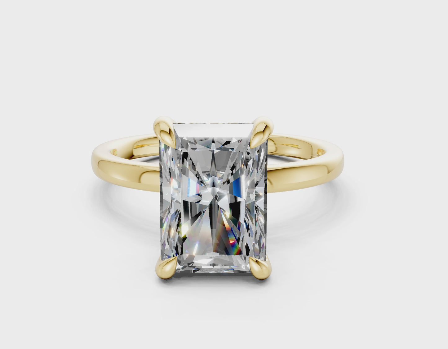 The Manhattan Solitaire- 5.00ct Radiant E VS1 with Hidden Halo