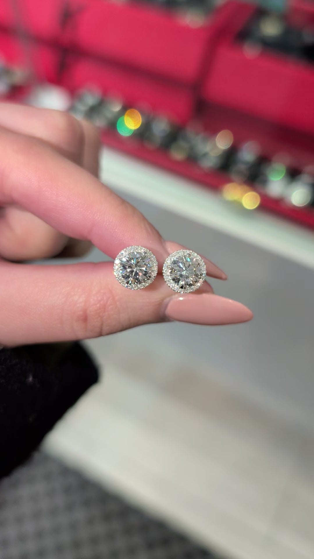 Marseille Halo Diamond Round Cut Studs